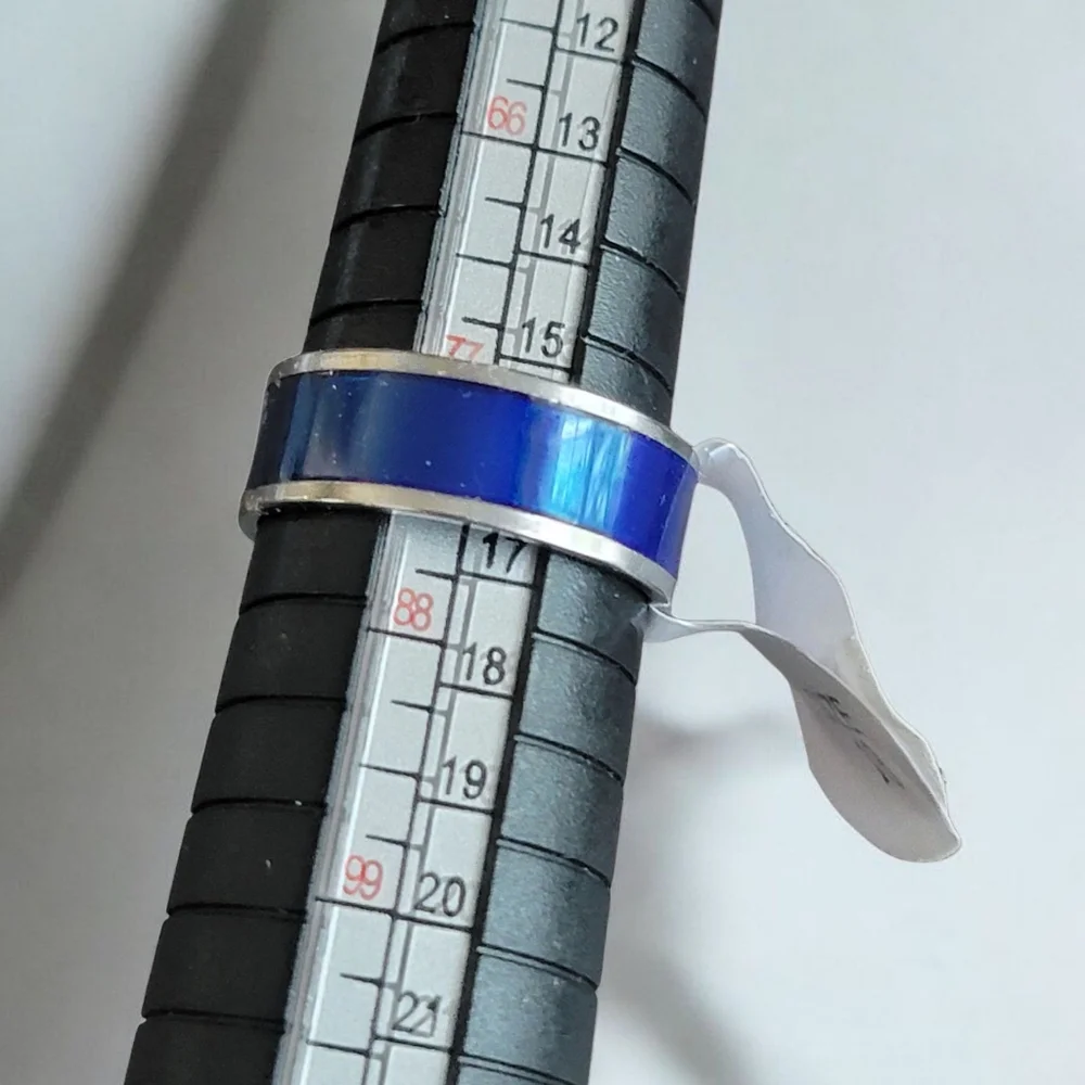 Blue Stainless Steel Men's Ring